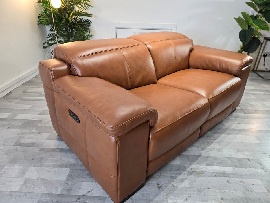 Laurence 2 Seater - Relaxed Embossed Leather Cognac