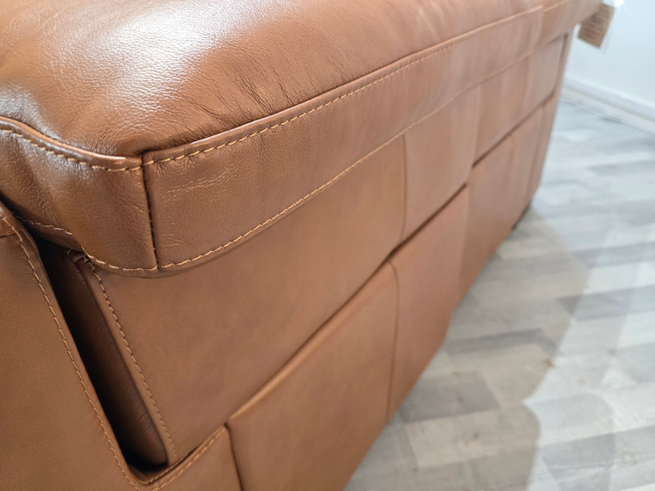 Laurence 2 Seater - Relaxed Embossed Leather Cognac