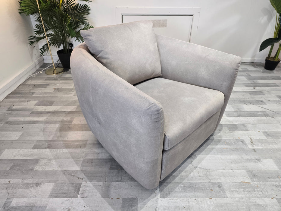 Marvella Swivel Chair  - Lifestyle Flecked Fabric Stone