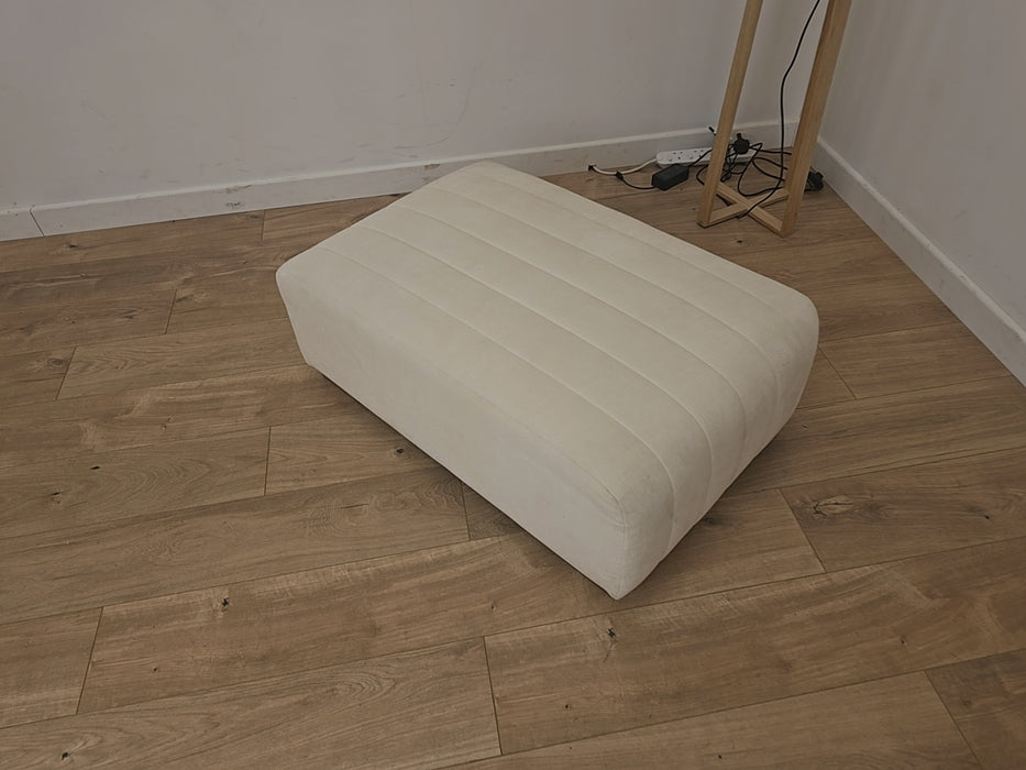 Midland Hill Footstool - Fabric Footstool  - Ivory