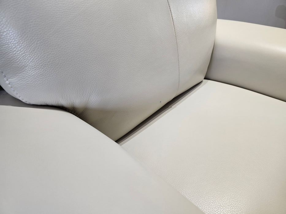 Parker 1 Seater - Trusty Sheen Leather Bone China - Power Rise and Recline