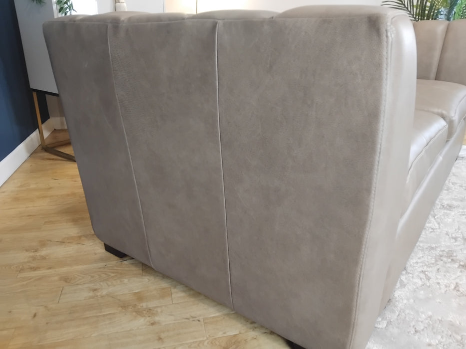 Sofology Downtown Leather 3 Seater in Relaxed Natural Grain Taupe Mix (WA2)