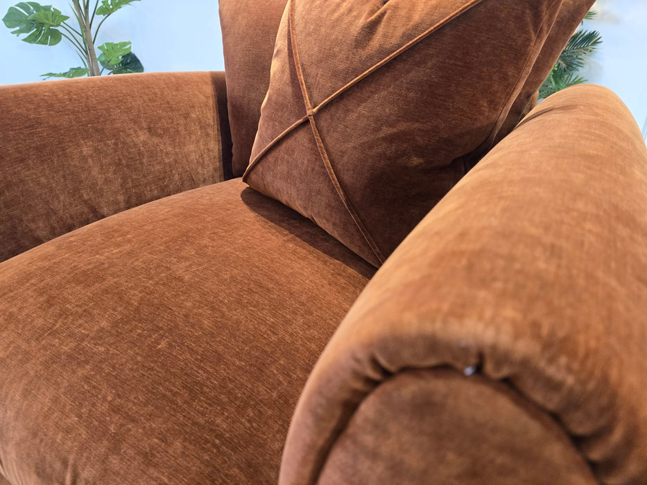 Hourglass Chair -  Vintage Velvet Rust/Stone Mix