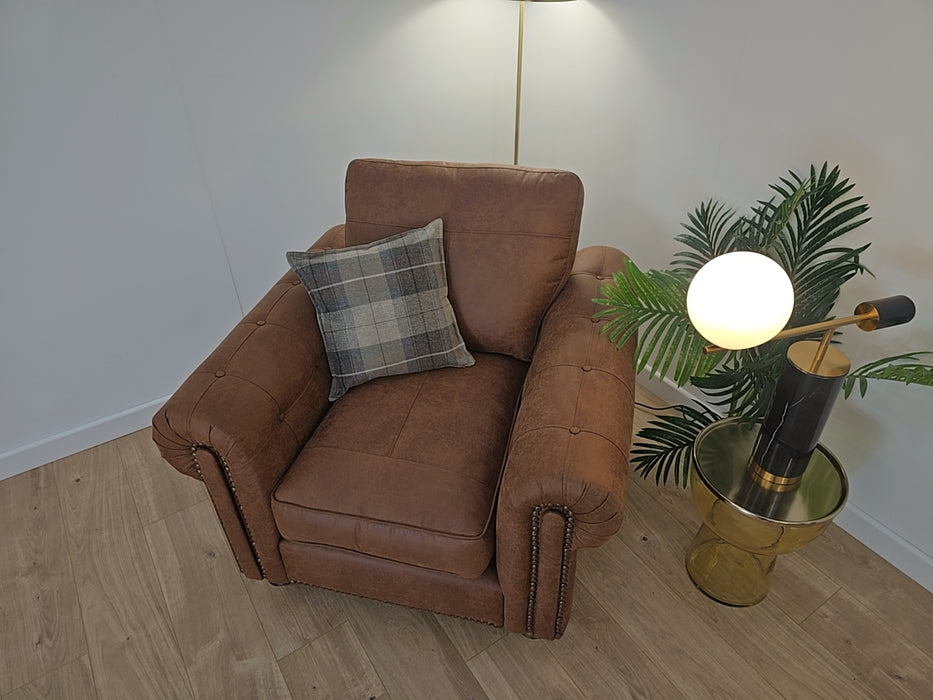 Morley 1 Seater - Fabric Chair - Chocolate