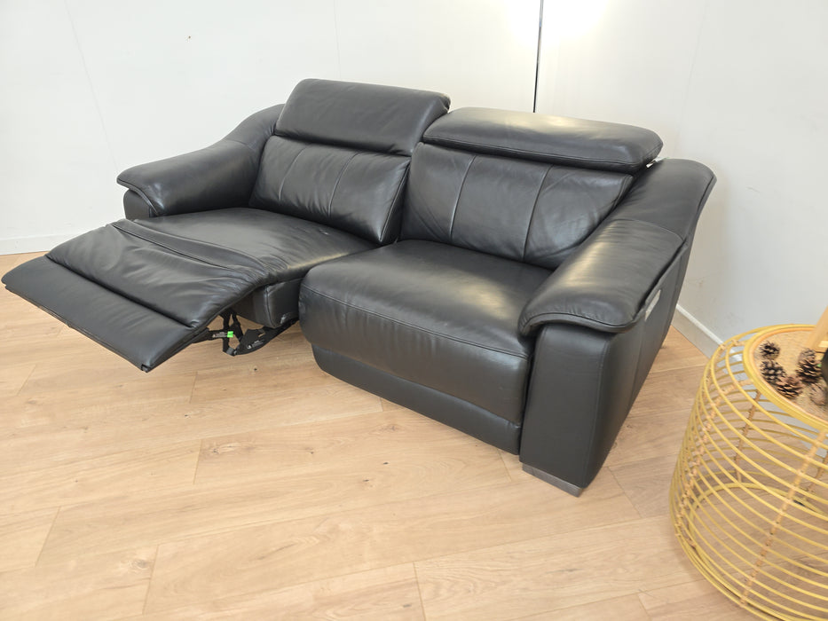 Carrera 2 Seater Sofa - Leather - Jet Black