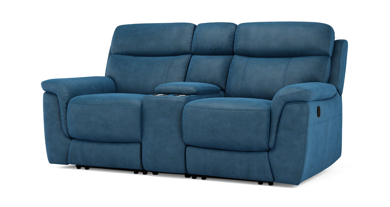 DFS Ronan Fabric Recliner 2 Seater in Blue