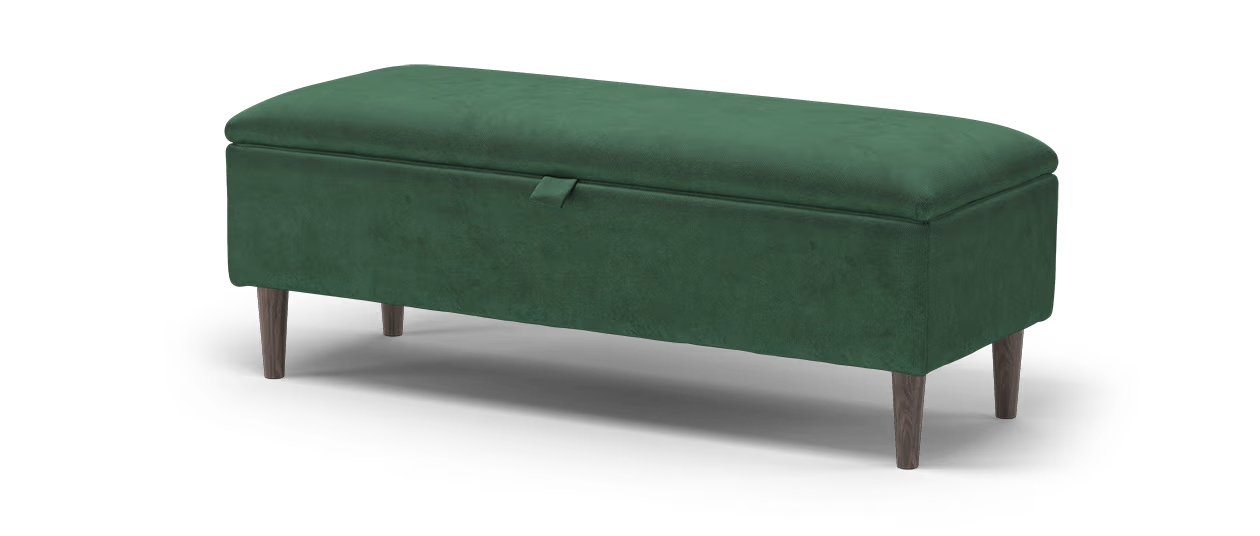 sofology Islington Storage Footstool in Green All Over