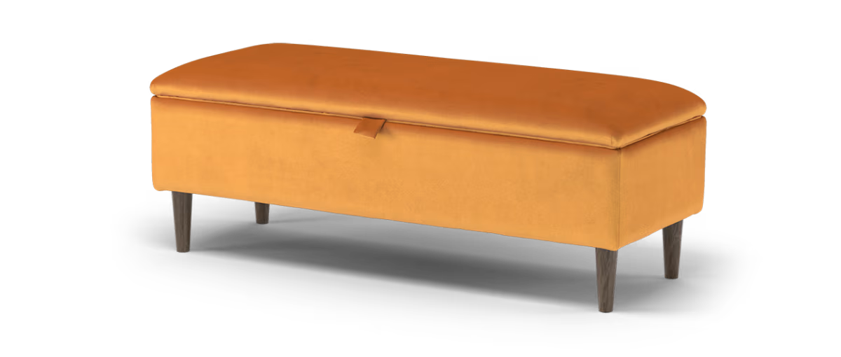 Sofology Islington Fabric Ottoman Storage Footstool in Sleek Tangerine