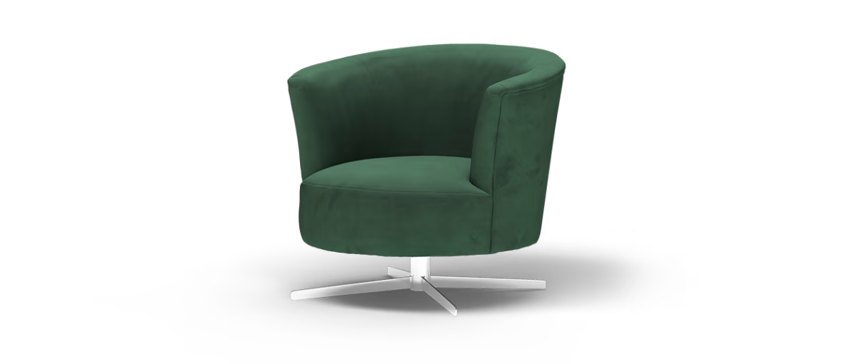 Sofology Islington Fabric Swivel Chair in Sleek Green
