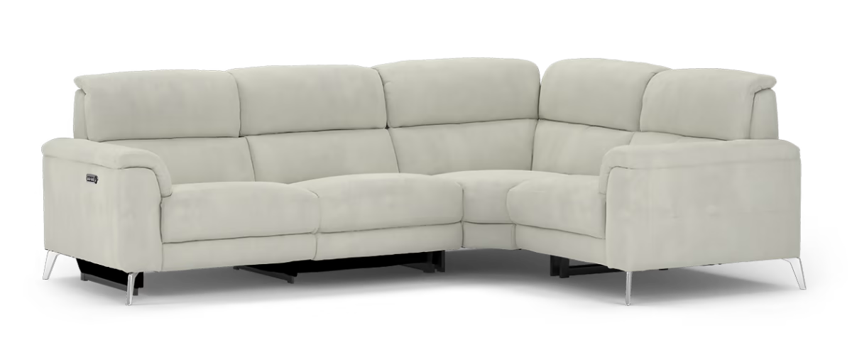 Sofology Illinois Fabric 2 Corner 1 Power Recliner/Headrest x 1 in Lifestyle Textured Grey