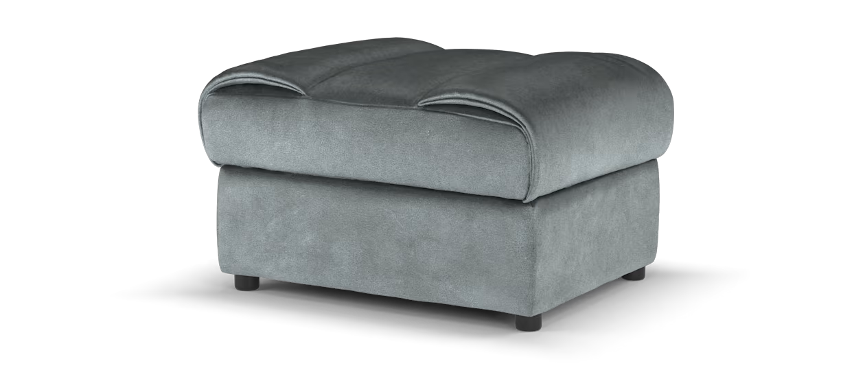 Sofology Ezra Fabric Footstool in Lifestyle Plush Lead Grey