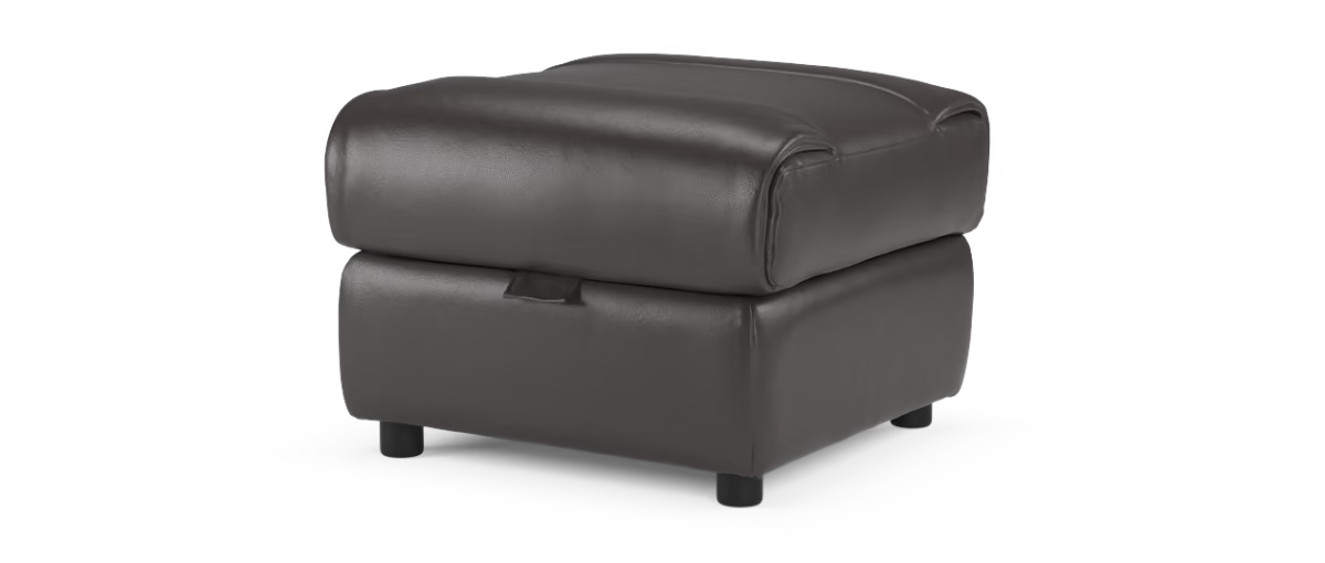 Sofology Ezra Leather Storage Footstool in Trusty Sheen Charcoal