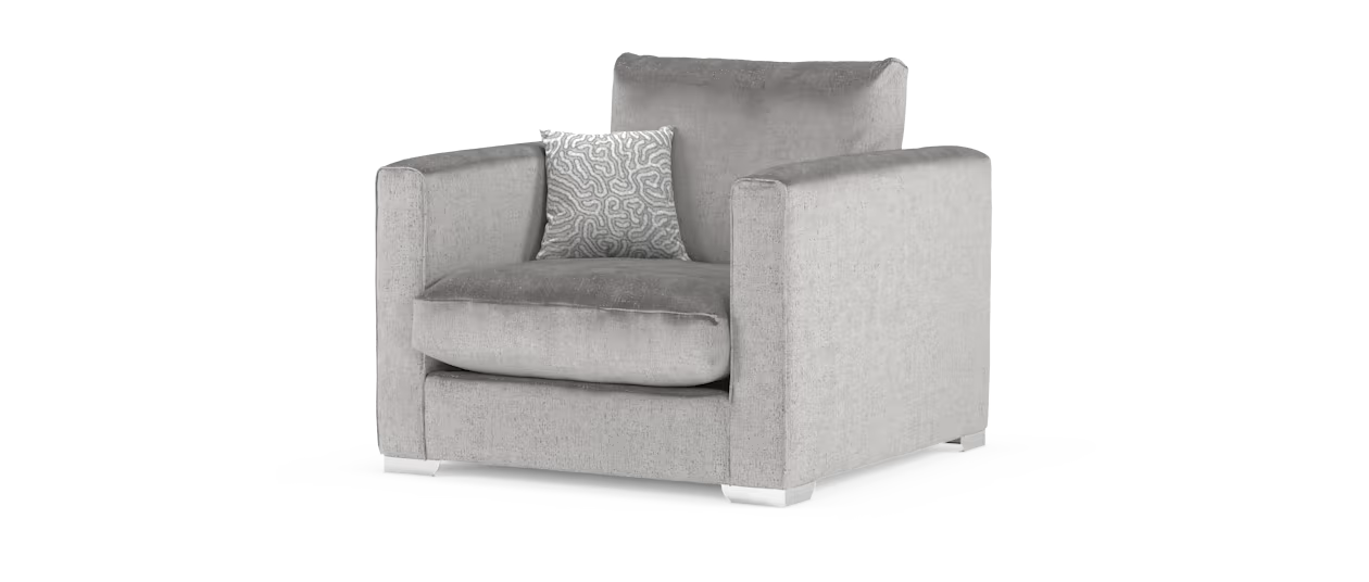 Sofology Majestica Fabric Chair in  Plain Silver Mix