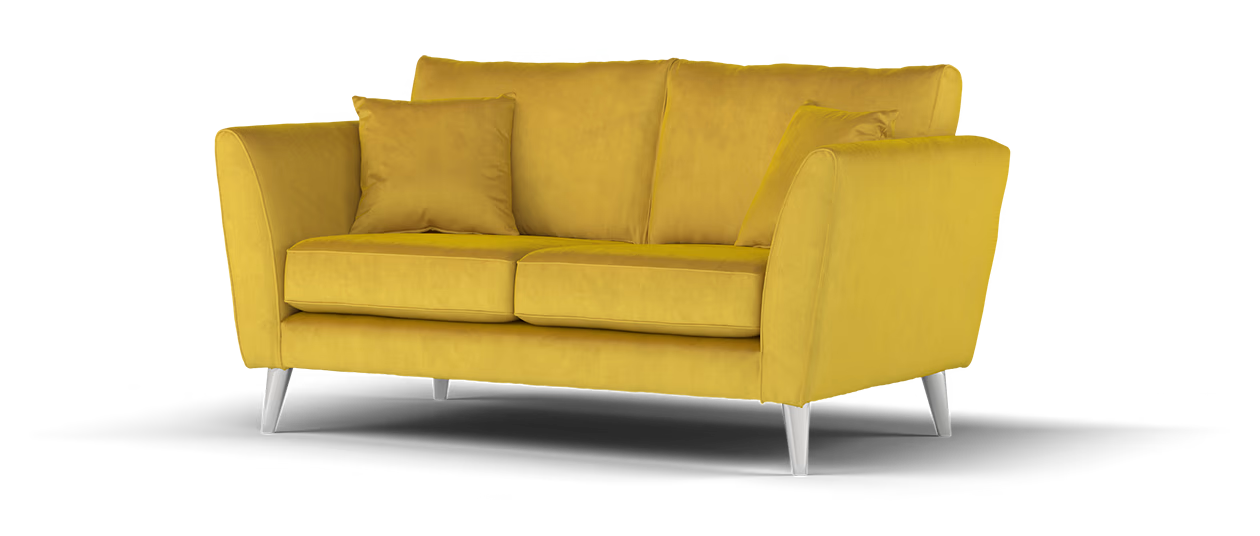 Sofology Keswick Fabric 2 Seater in Deluxe Velvet Mustard