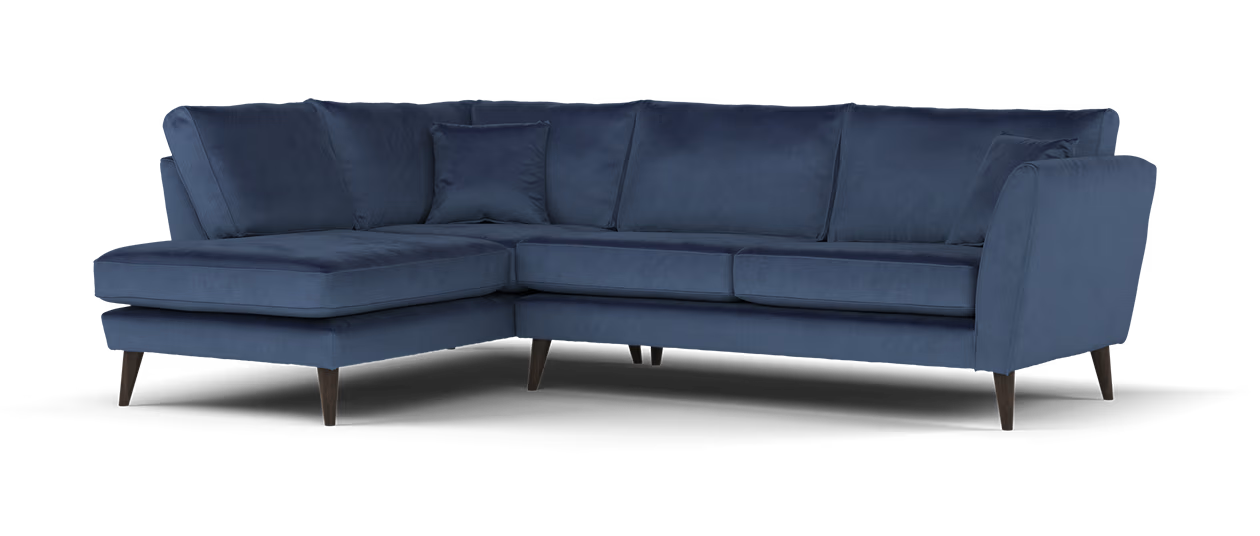 Sofology The Keswick Terminal End 1 Corner 2 Fabric Sofa in Deluxe Velvet Navy
