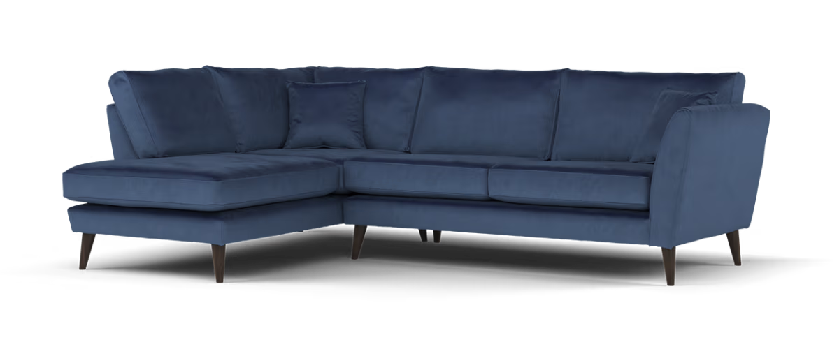 Sofology Keswick Fabric 1 Terminal Corner 2 in Deluxe Velvet Navy