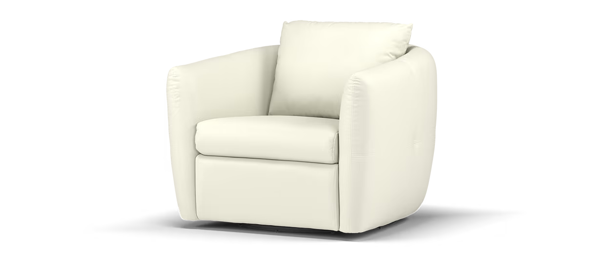 Sofology Marvella Leather Swivel Chair in Trusty Sheen Leather White