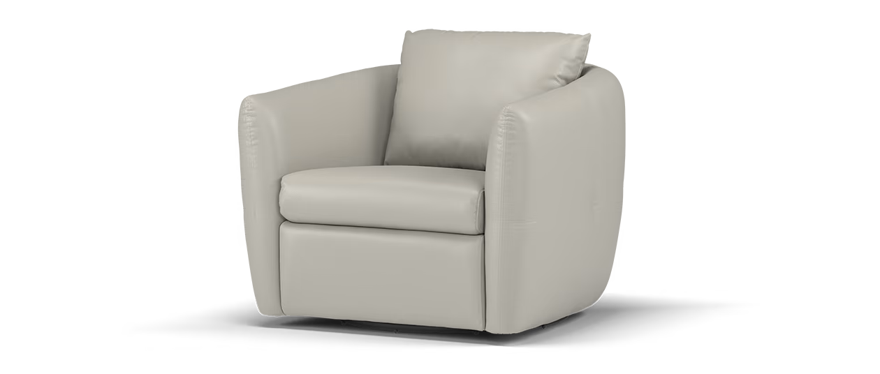 Sofology Marvella Leather Swivel Chair in Lead Grey