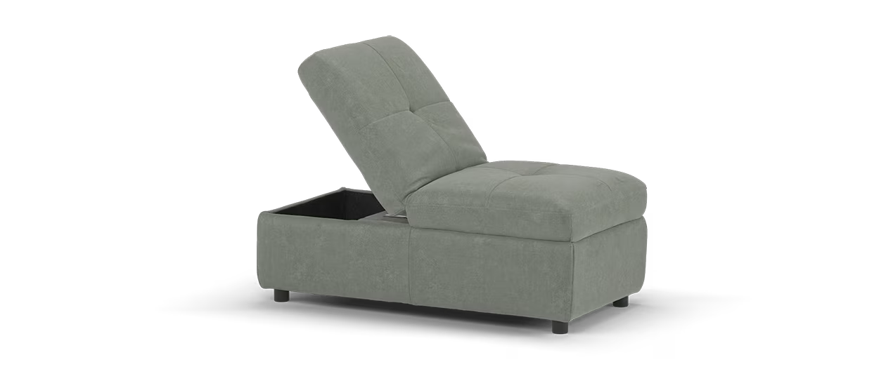 Sofology Marvella Dual Storage Fabric Footstool in Stone