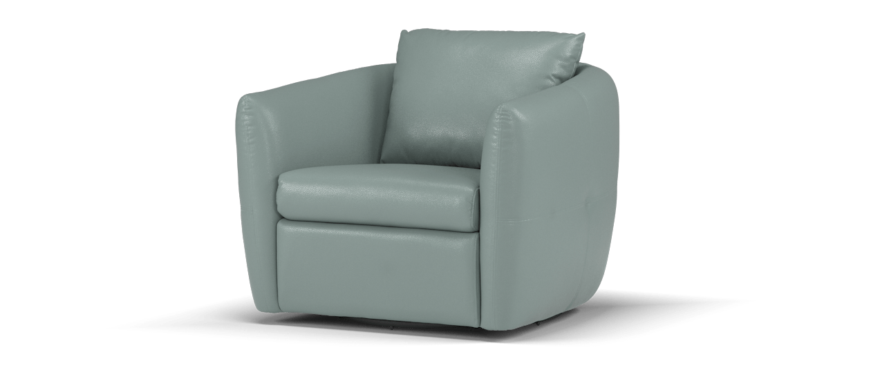 Sofology Marvella Leather Swivel Chair in Trusty Sheen Granite Teal