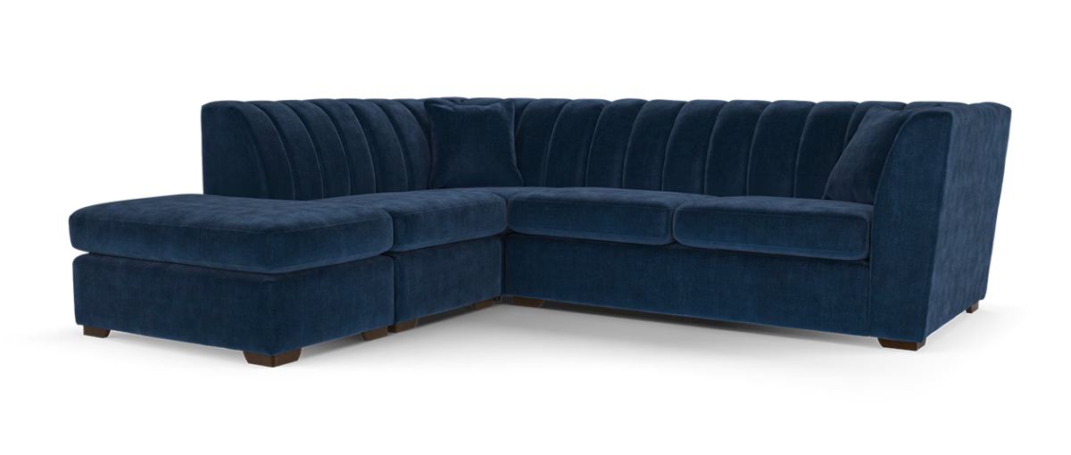 Sofology Downtown Fabric Terminal 1 Corner 2 in Soft Chenille Navy