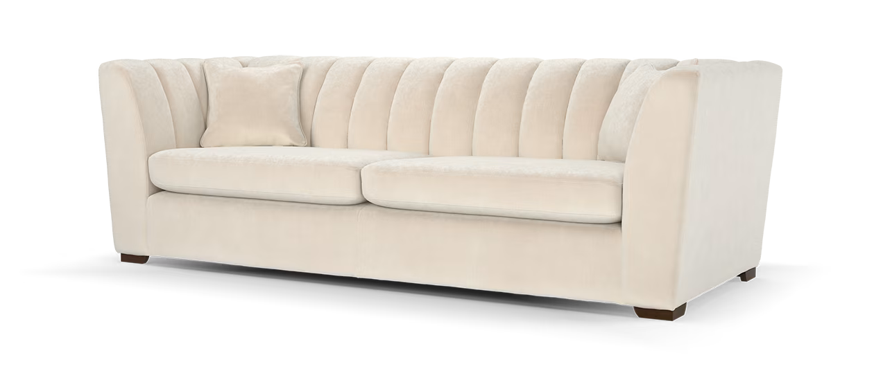 Sofology Downtown Fabric 4 Seater in Soft Chenille Ivory
