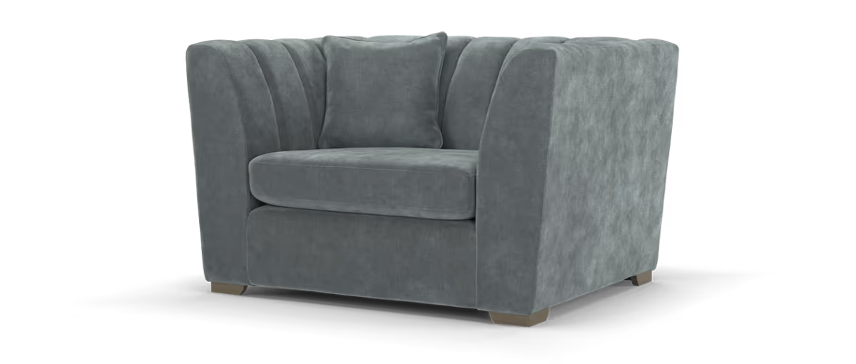 Sofology Downtown Fabric Loveseat in Soft Chenille Slate