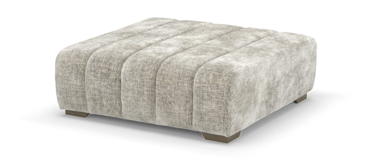 Sofology Downtown Fabric Designer Footstool in Basketweave Linen