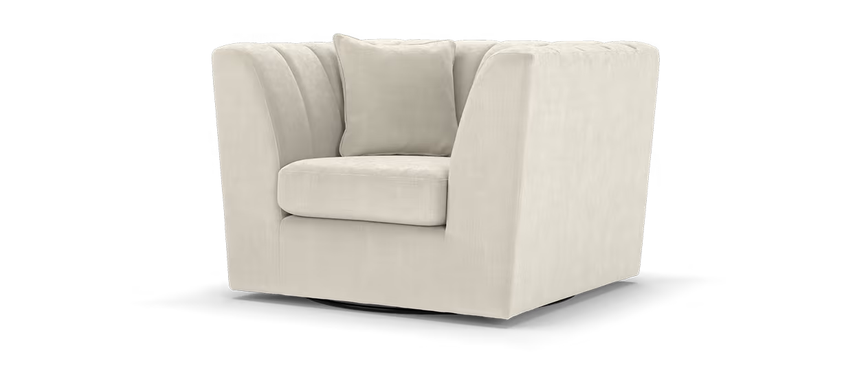 Sofology Downtown Fabric Swivel Chair in Boucle Linen