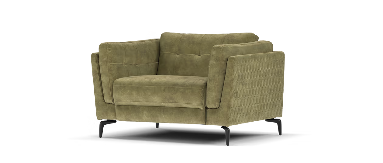 Sofology Muse Fabric Love Seat Chair in Olive
