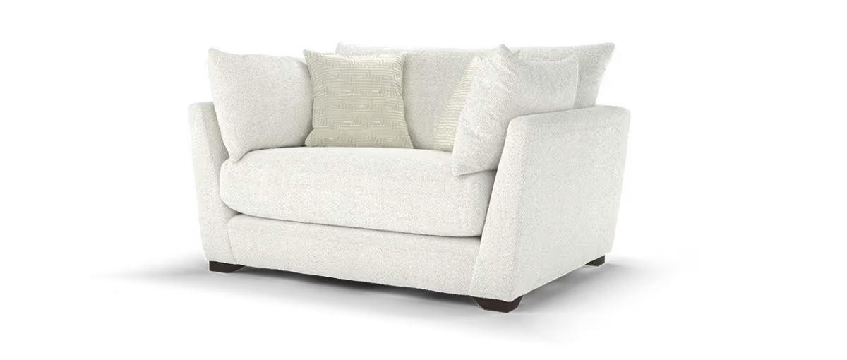 Sofology Tallulah Fabric Loveseat in Cosy Boucle Ecru Mix