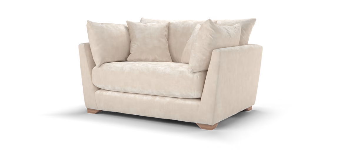 Sofology Tallulah Fabric Loveseat in Soft Chenille Ivory