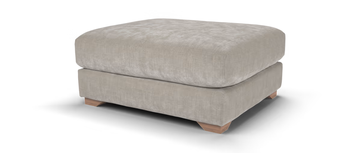 Sofology Tallulah Fabric Designer Footstool in Soft Chenille Wicker