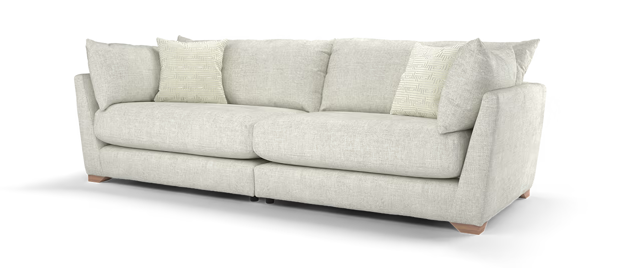 Sofology Tallulah Fabric 4 Seater Split in Chenille Cream Mix