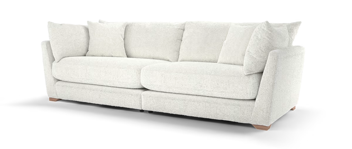 Sofology Tallulah Fabric 4 Seater Split in Cosy Boucle Ecru