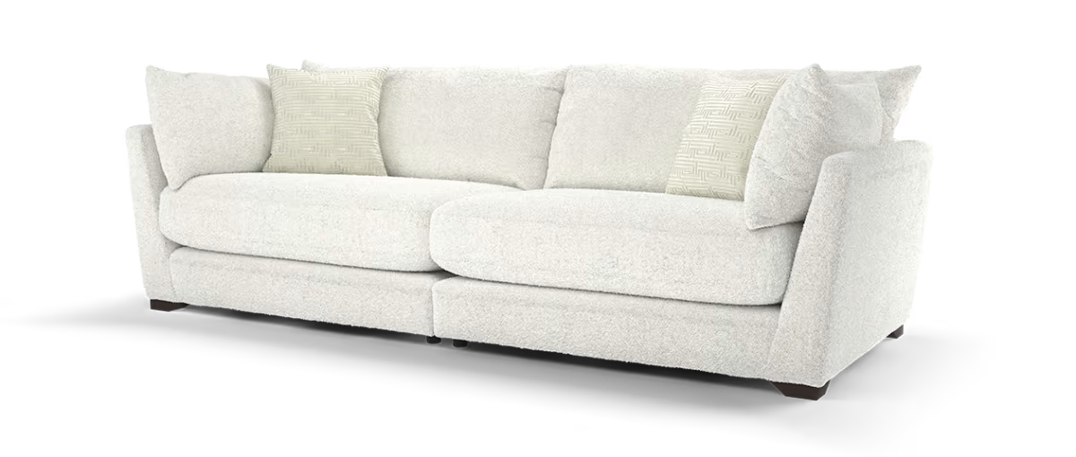 Sofology Tallulah Fabric 4 Seater Split in Cosy Boucle Ecru Mix