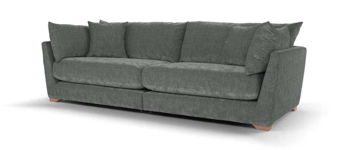 Sofology Tallulah Fabric 4 Seater Split in Soft Chenille Slate