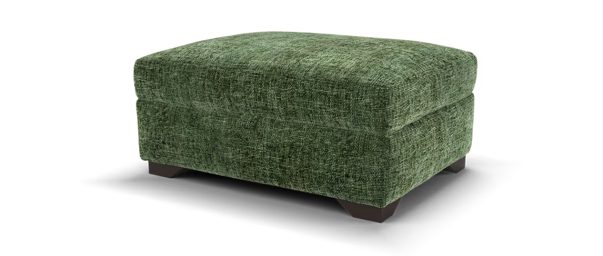 Sofology Tallulah Fabric Storage Footstool in Basketweave Chenille Forest Green