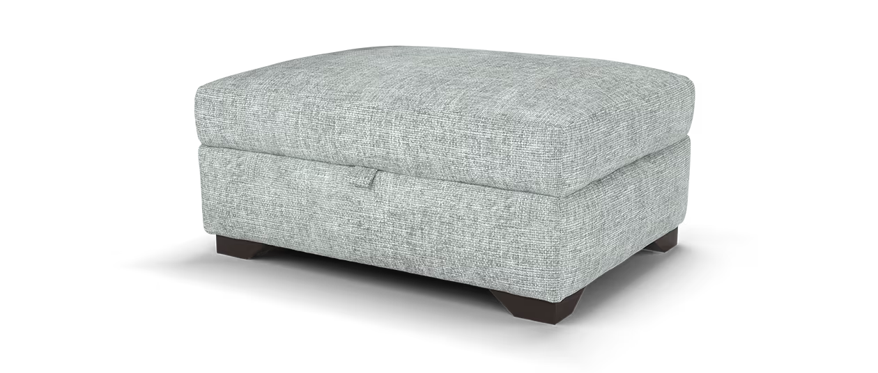 Sofology Tallulah Storage Footstool in Basketweave Chenille Silver All Over