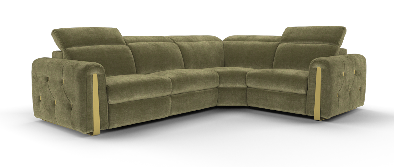 Sofology Kingsbridge Fabric 3 Corner 1.5 Relaxed Chenille Olive Green