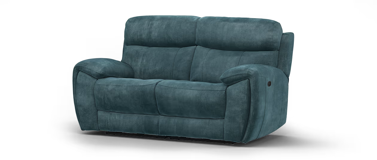 Sofology Radleigh Fabric 2 Seater Power Recliner in Decent Teal