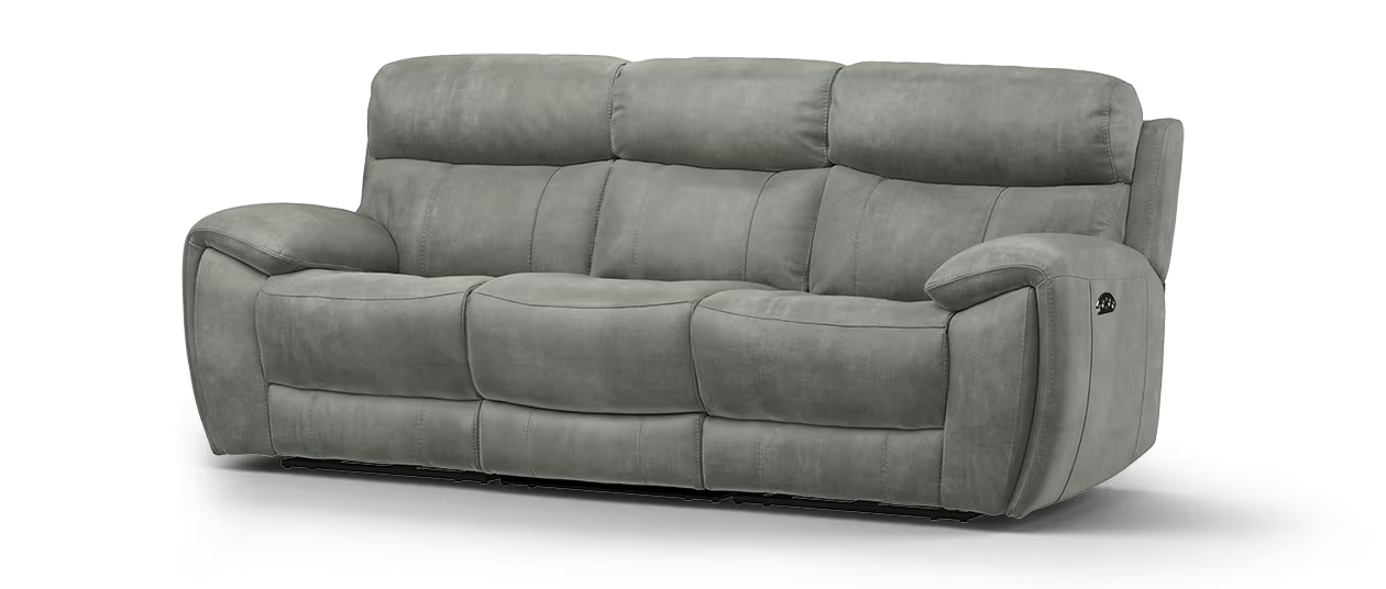 Sofology Radleigh 3 Seater Power Recliner with Power Headrest  in washed velvet grey