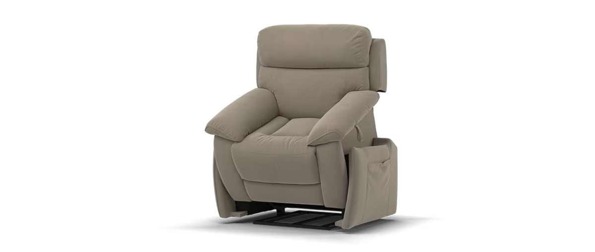 Sofology Radleigh Fabric Lift & Rise Chair Right Hand Facing Remote in Lifestyle Textured Cappuccino