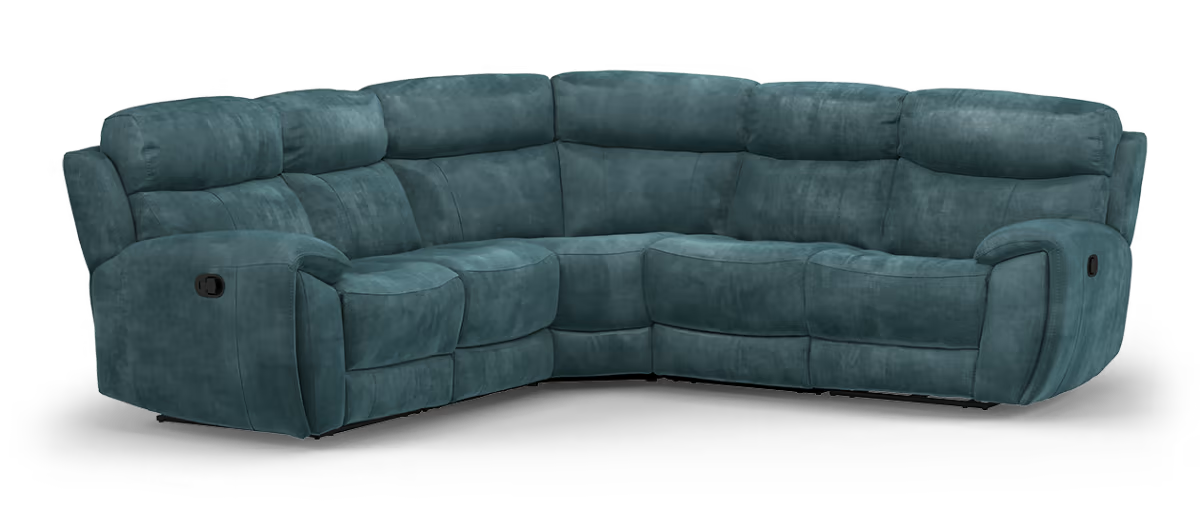 Sofology Radley Fabric 2 Corner 2 Manual Recliner in Decent Teal