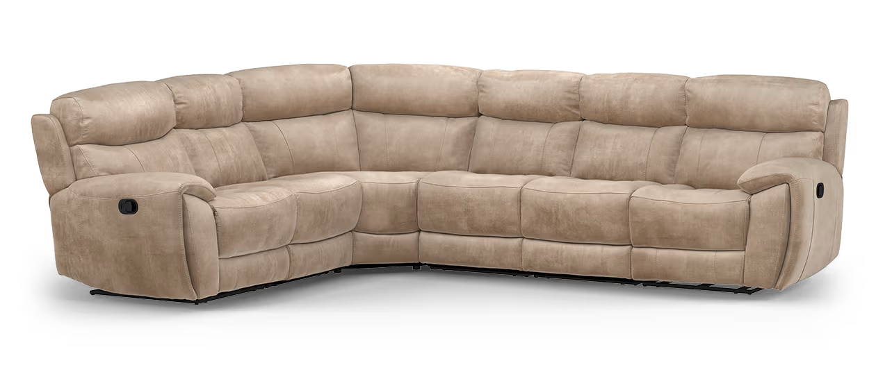 Sofology Radleigh 2 Corner 3 Power Recliner in Washed Velvet Mink