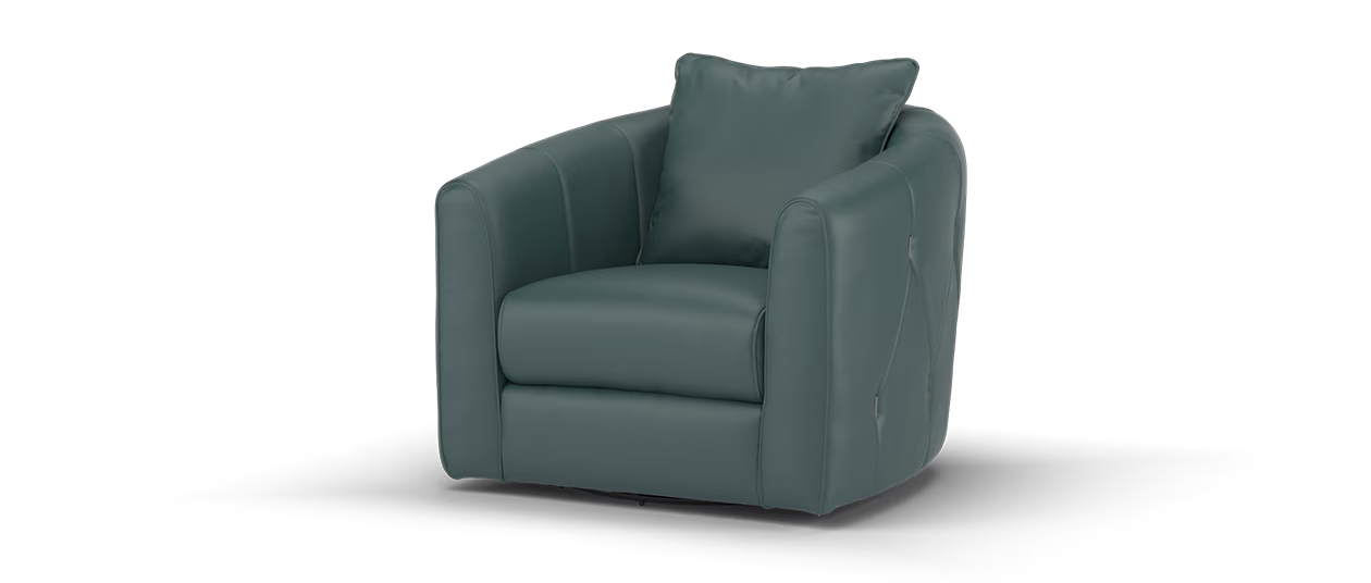 Sofology Kingsbridge Swivel Chair in Trusty Embossed Leather Peacock