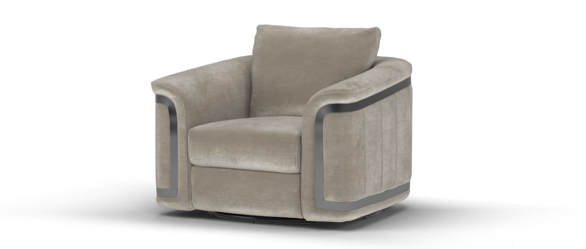 Sofology Plaza Fabric Swivel Chair in Relaxed Chenille Nutmeg