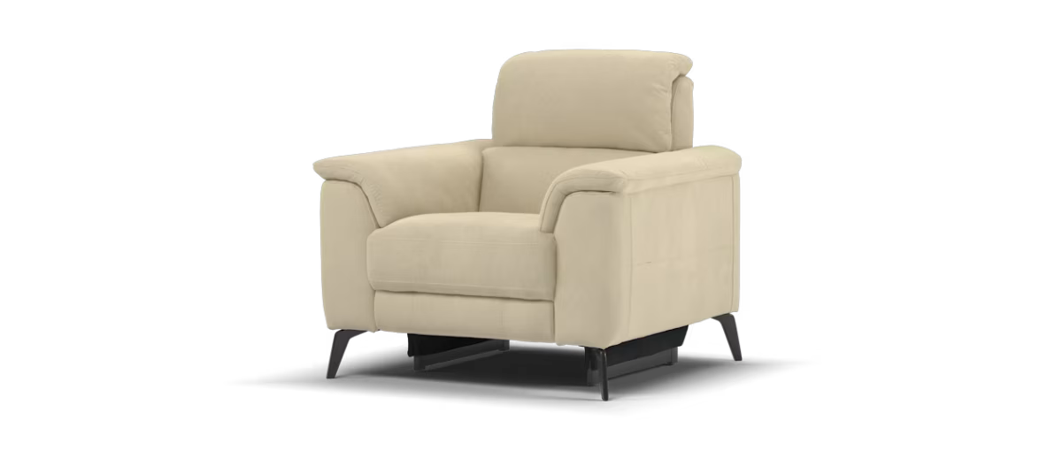 Sofology Illinois Fabric Chair Power Recliner/Headrest in Lifestyle Textured Taupe