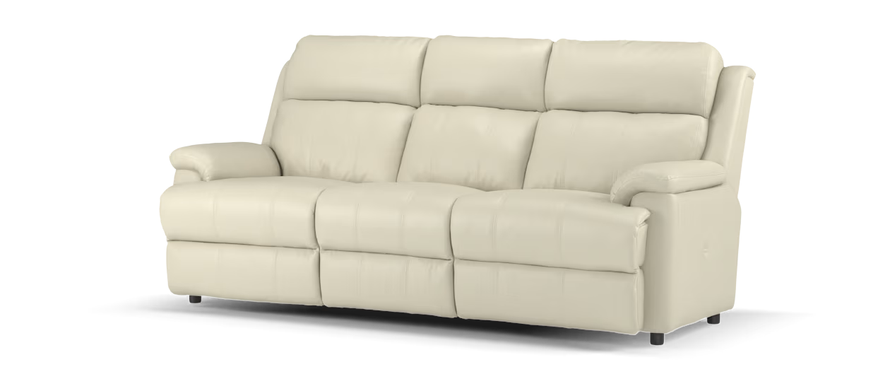 Sofology Gracie Leather 3 Seater in Trusty Sheen Bone China