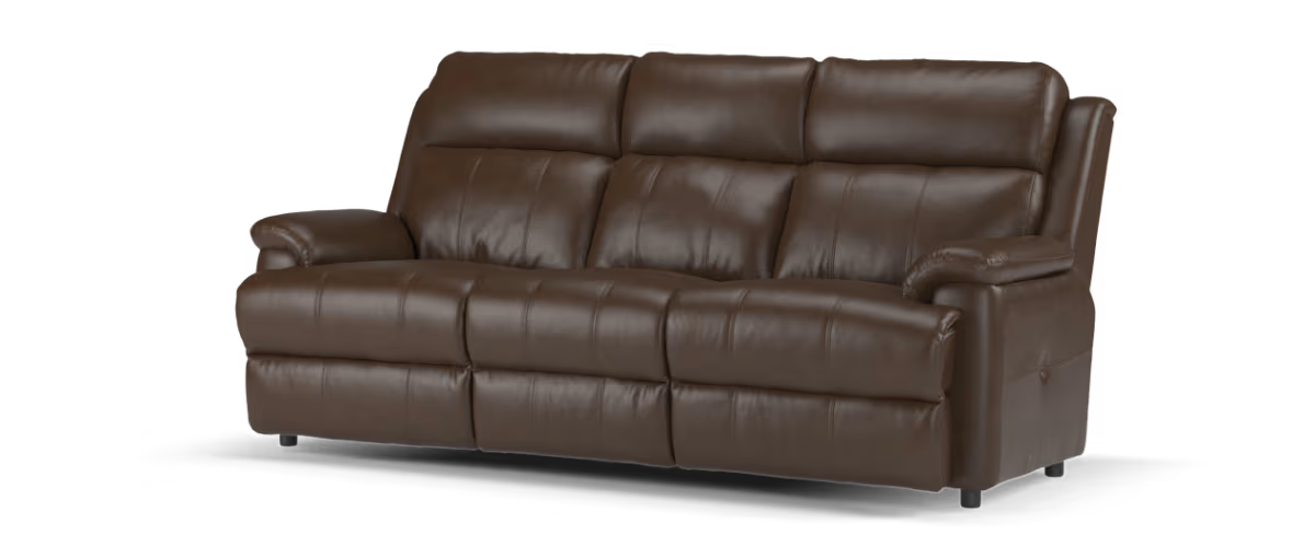 Sofology Gracie Leather 3 Seater in Trusty Sheen Chocolate